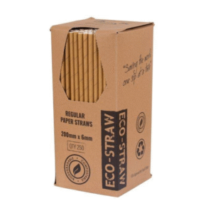 Paper Straw Nature Brown 200mm x 250pcs